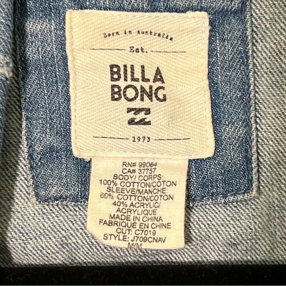 Billabong Jean jacket with sweater sleeves 💗 great used condition - Picture 5 of 7